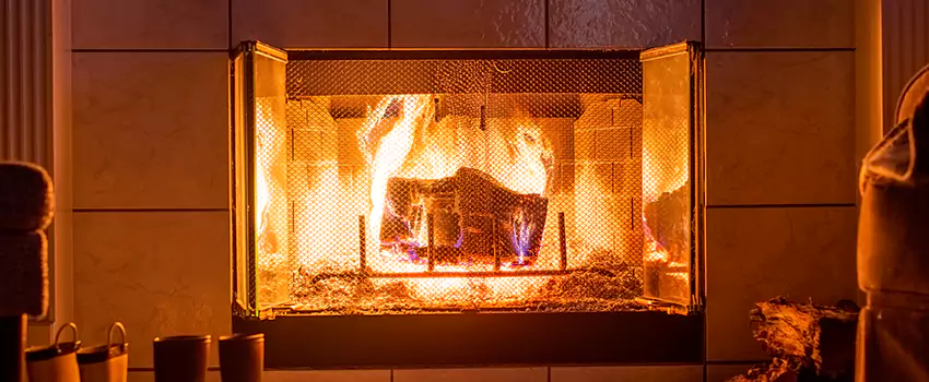 Mendota Hearth Landscape Fireplace Installation in Norton Shores, Michigan