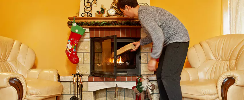 Rusted Metal Fireplace Restoration in Norton Shores, Michigan